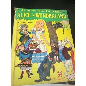 Vintage Alice in Wonderland Wonder Books Hardcover Lewis Carroll 1950s 39c Cover